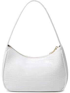 Women Crocodile&white Shoulder Tote Bag Cute Hobo Mini Clutch Zipper Bag